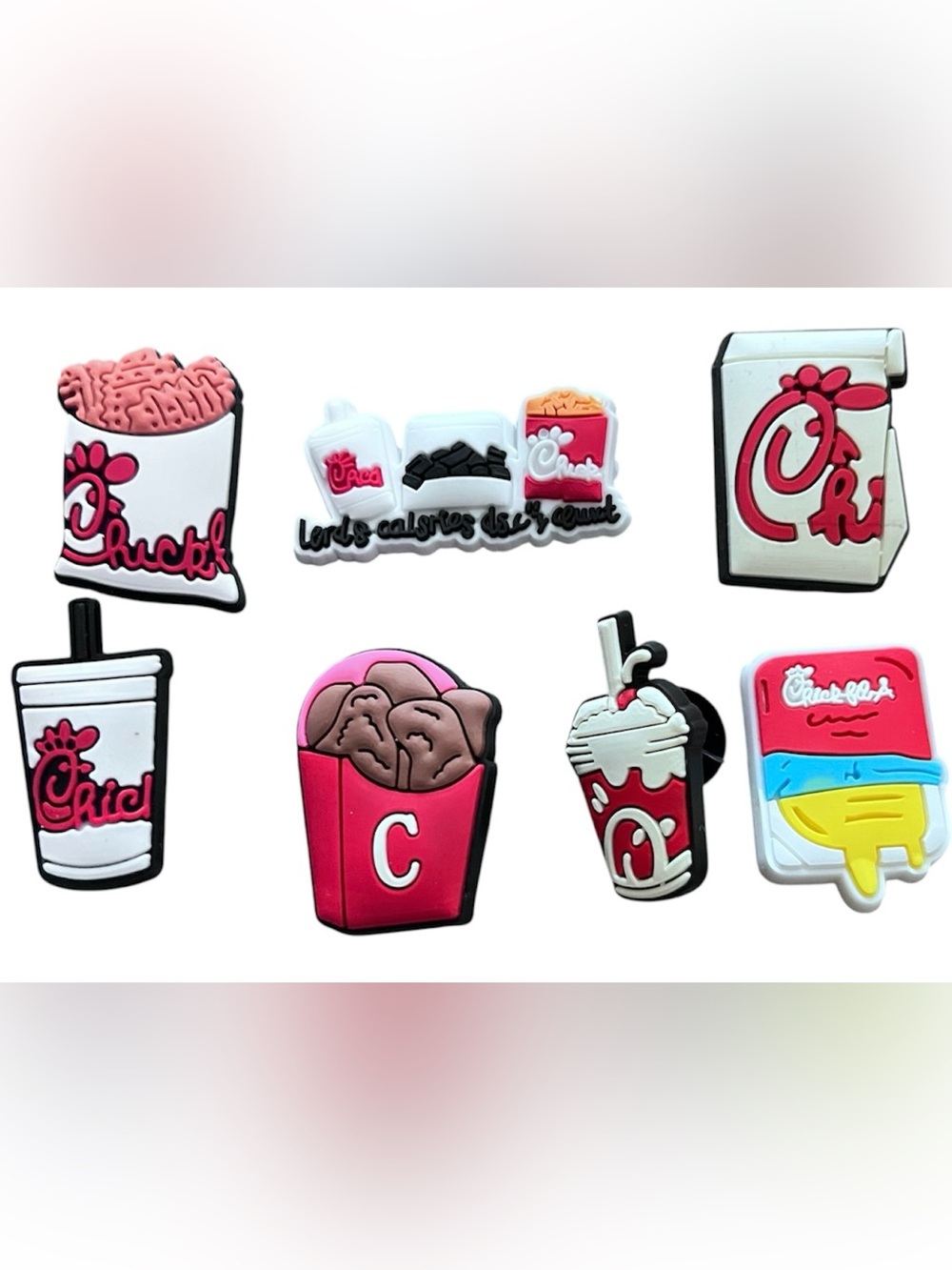 7-Piece Chick-fil-A Inspired Croc Charms Set | Shoe Charms | New